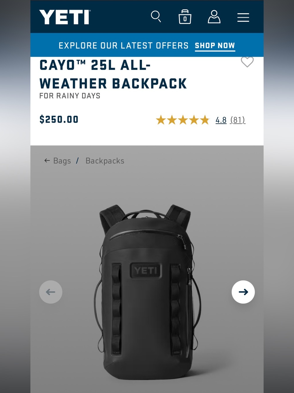Yeti 25L Backpack